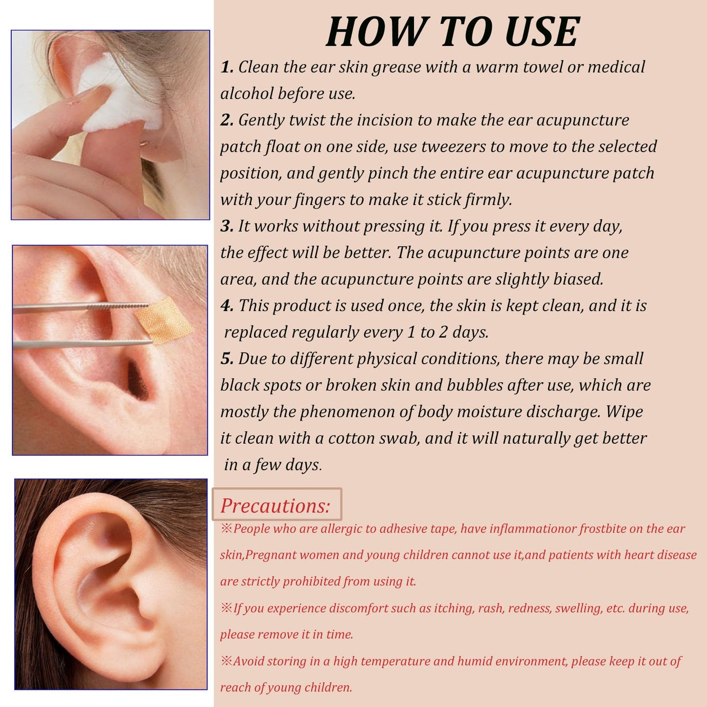 Pearl Ear Seeds Acupuncture Kit - Acupressure Ear Seeds with Probe, Chinese & English Guidance (3MM)