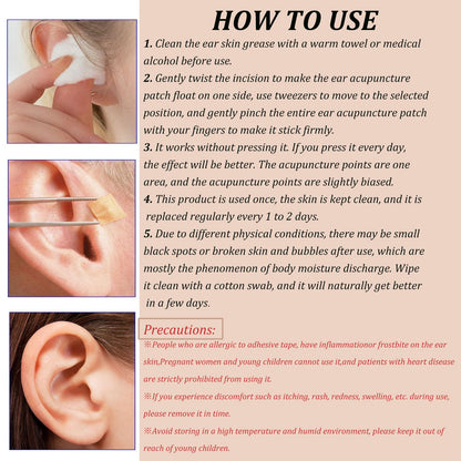 Pearl Ear Seeds Acupuncture Kit - Acupressure Ear Seeds with Probe, Chinese & English Guidance (3MM)
