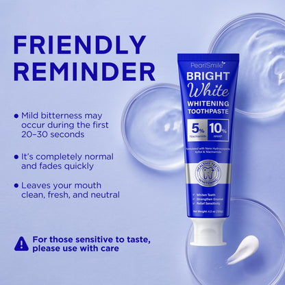 PearlSmile Niacinamide Hydroxyapatite Toothpaste – 10% nHAp, 5% Niacinamide, Fluoride-Free