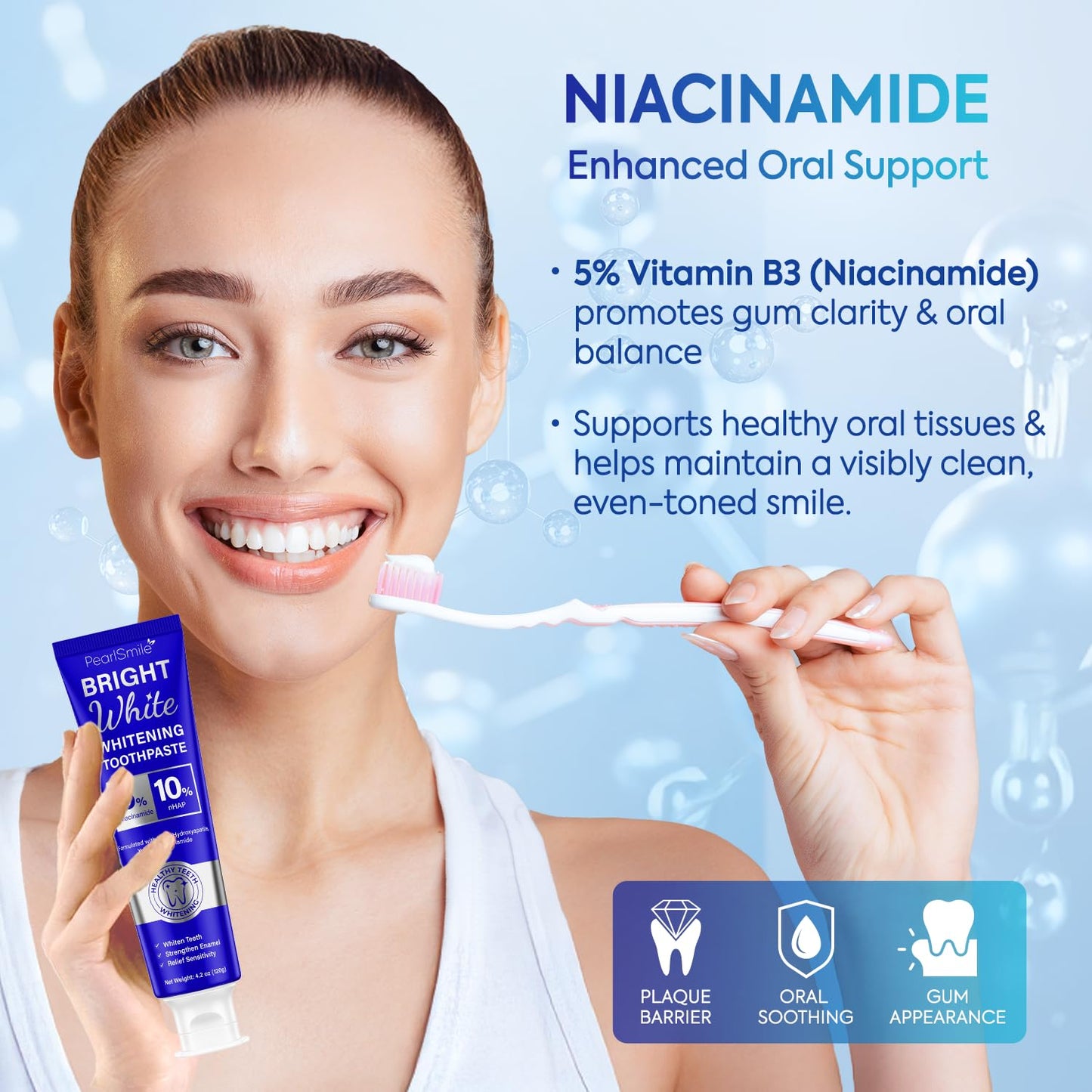 PearlSmile Toothpaste – 10% nHAp, 5% Niacinamide, Fluoride-Free