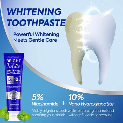 PearlSmile Whitening Toothpaste – 10% nHAp + 5% Niacinamide, Fluoride-Free, 4.2oz