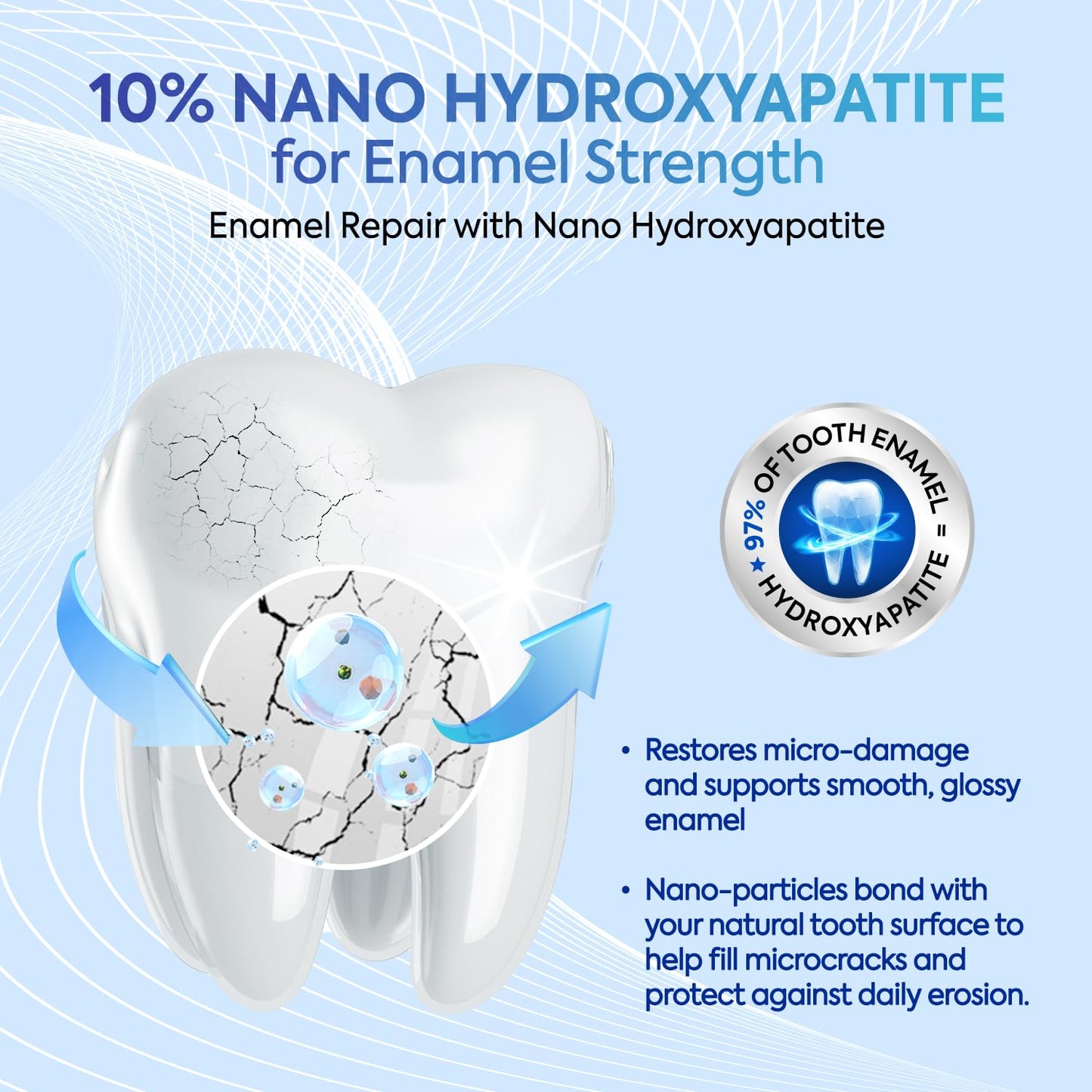 PearlSmile Whitening Toothpaste – 10% Nano-Hydroxyapatite + 5% Niacinamide – Fluoride-Free, Travel-Size 4.2oz (3 Pack)