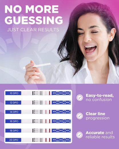 Pelvana HCG Pregnancy Test Strips – 40 Count, 5-Minute Results, At-Home Bulk Pack