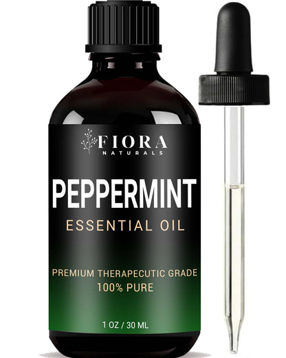Peppermint Essential Oil by Fiora Naturals – 100% Pure Mentha Piperita for Hair Growth, Skin & Diffuser