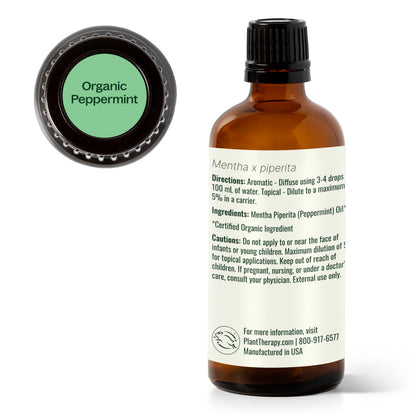 Plant Therapy Organic Peppermint Essential Oil – 100% Pure, USDA Organic, 100 mL
