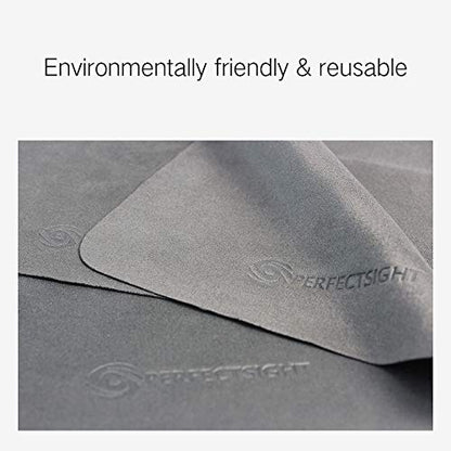 PERFECTSIGHT Microfiber Cleaning Cloths, 6 Pack (5.7 x 6.7 in) – Lint-Free Lens & Screen Cleaner for Eyeglasses, Sunglasses, Phones, Screens | Safe for All Coated Lenses