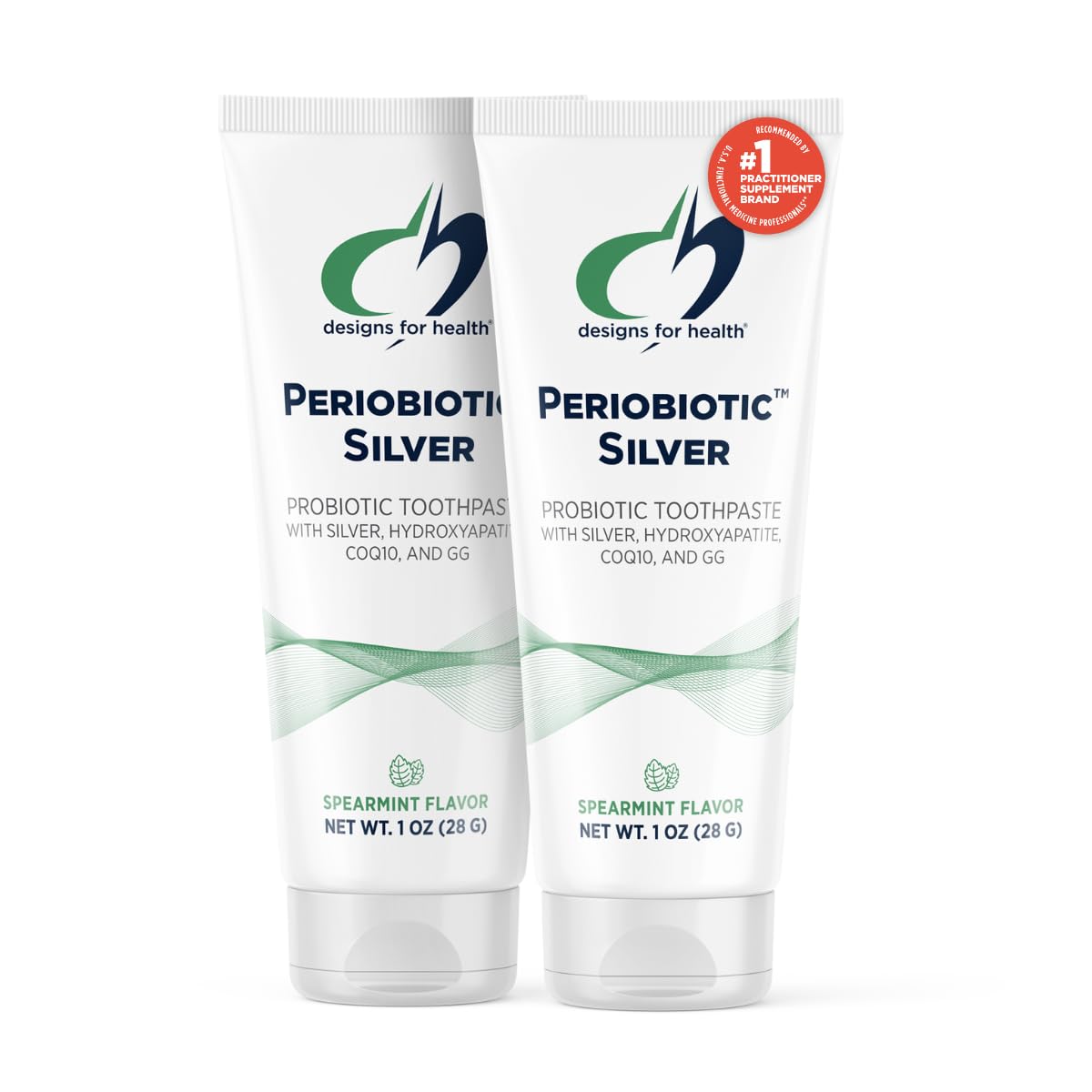 PerioBiotic Silver Hydroxyapatite Toothpaste - Travel Size (2 Pack, 1oz) | Fluoride Free, Probiotics, Whitening