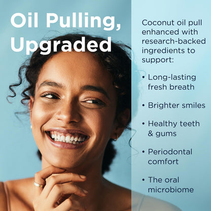 PerioPull Oil Pulling Mouthwash with MCT, CoQ10 & Bromelain | Designs for Health (8oz)
