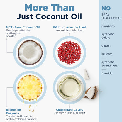 PerioPull Oil Pulling Mouthwash with MCT, CoQ10 & Bromelain | Designs for Health (8oz)