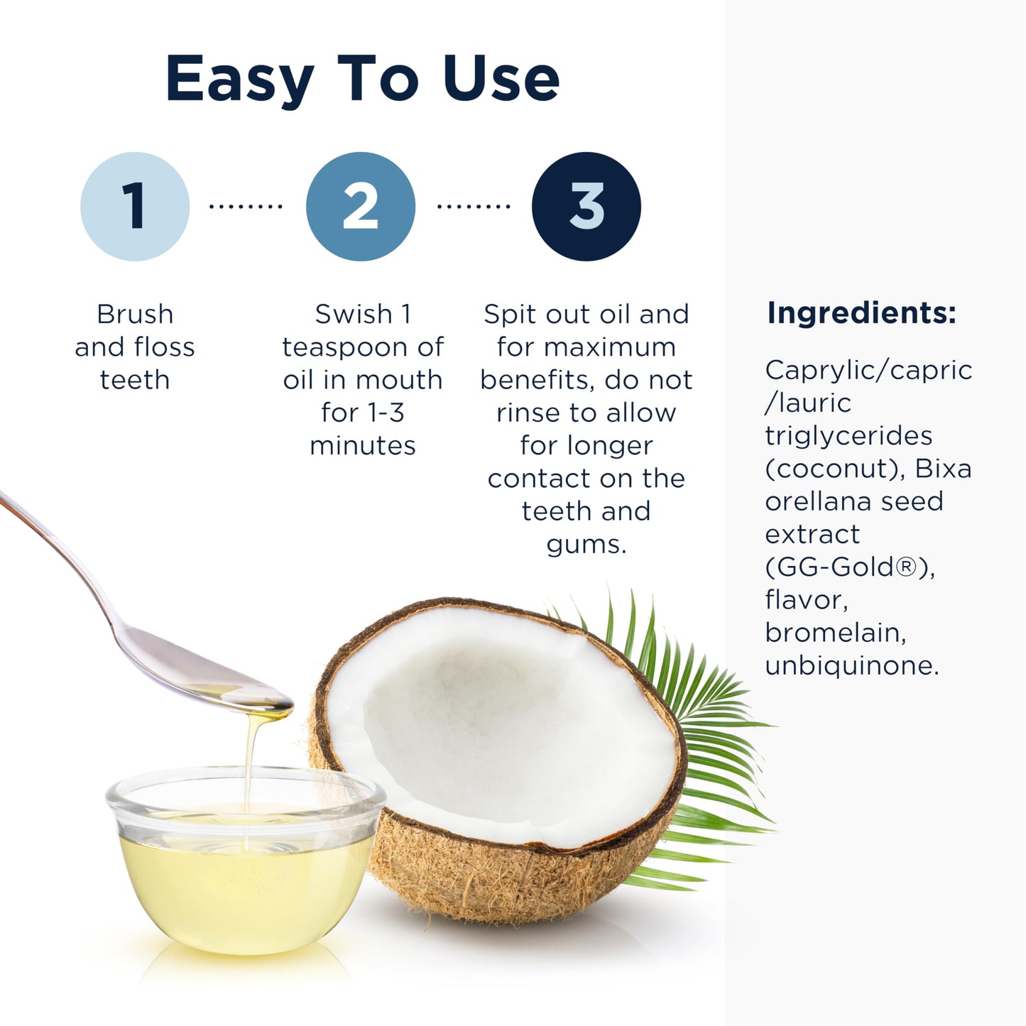 PerioPull Oil Pulling Mouthwash with MCT, CoQ10 & Bromelain | Designs for Health (8oz)
