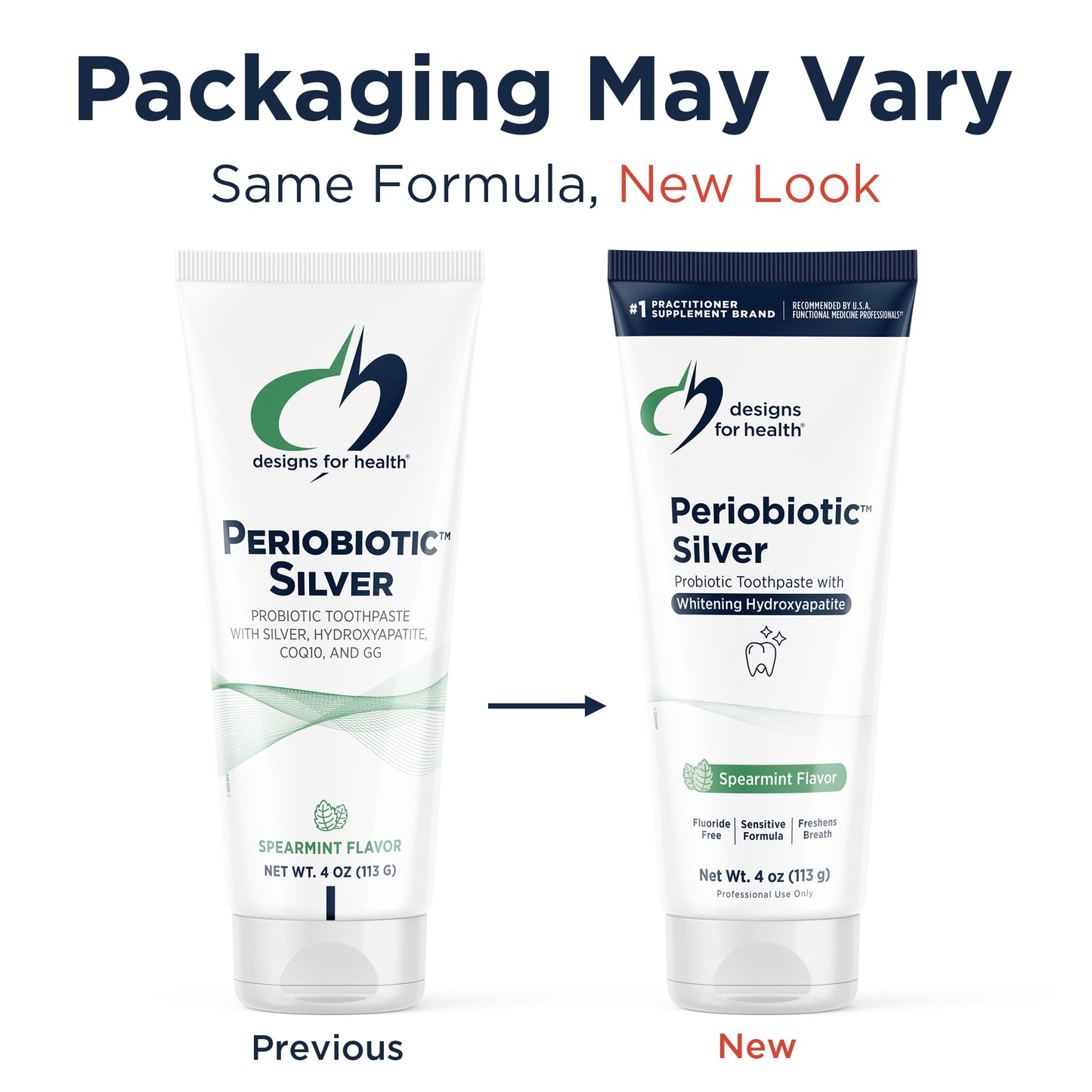 Periobiotic Silver Hydroxyapatite Toothpaste – Fluoride Free, Probiotics, Whitening (Mint, 4oz)