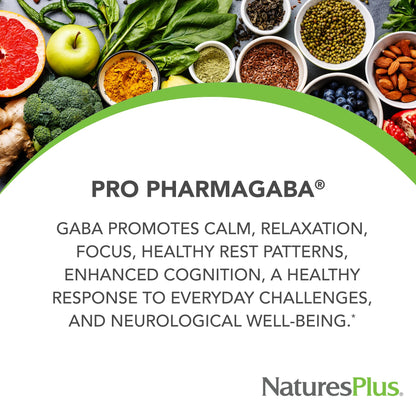 NaturesPlus PRO PharmaGABA - 60 Capsules | Calm, Focus & Relaxation