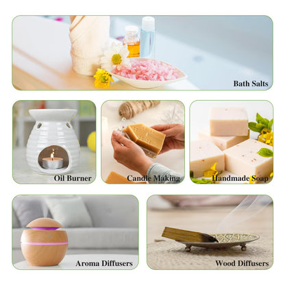 PHATOIL 10pc Fruity Fragrance Oil Set - Coconut, Cherry, Apple, Strawberry, Mango Candle & Soap Scents, Diffuser Oil Set
