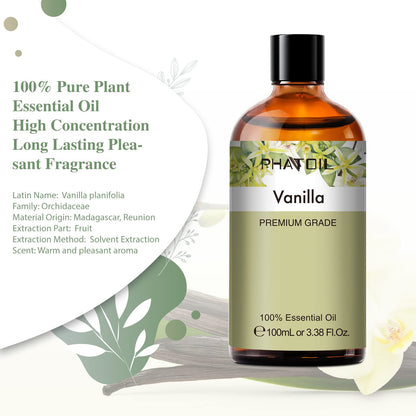 PHATOIL Vanilla Essential Oil 100ml - Diffuser, Aromatherapy, Sleep & Relax
