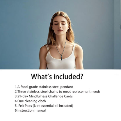 Phaxud Mindfulness Breathing Necklace & Essential Oil Diffuser – 2-in-1 Stainless Steel Breathlink Jewelry (Gold)