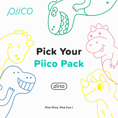 Piico Unflavored Kids Floss Picks - No Fluoride Dual Line, 80 Count Dino
