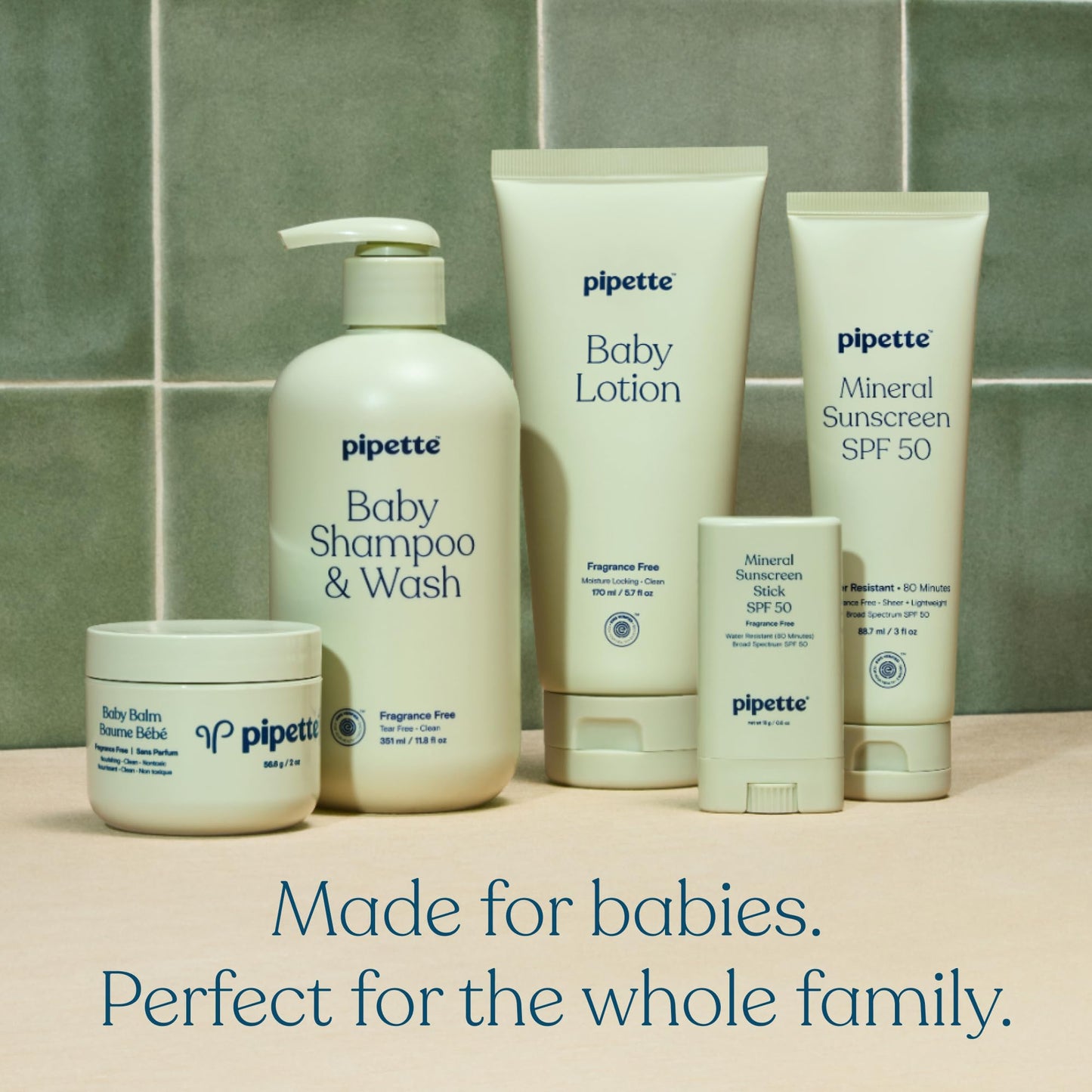 Pipette Fragrance Free Baby Wash & Lotion Duo – 2-Pack, Tear-Free & Hypoallergenic