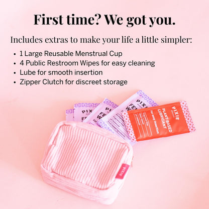 Pixie Cup Plum Large - Soft, Safe Reusable Menstrual Cup | 100% Medical-Grade Silicone, #1 Tampon Alternative