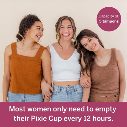Pixie Cup Plum Large - Soft, Safe Reusable Menstrual Cup | 100% Medical-Grade Silicone, #1 Tampon Alternative