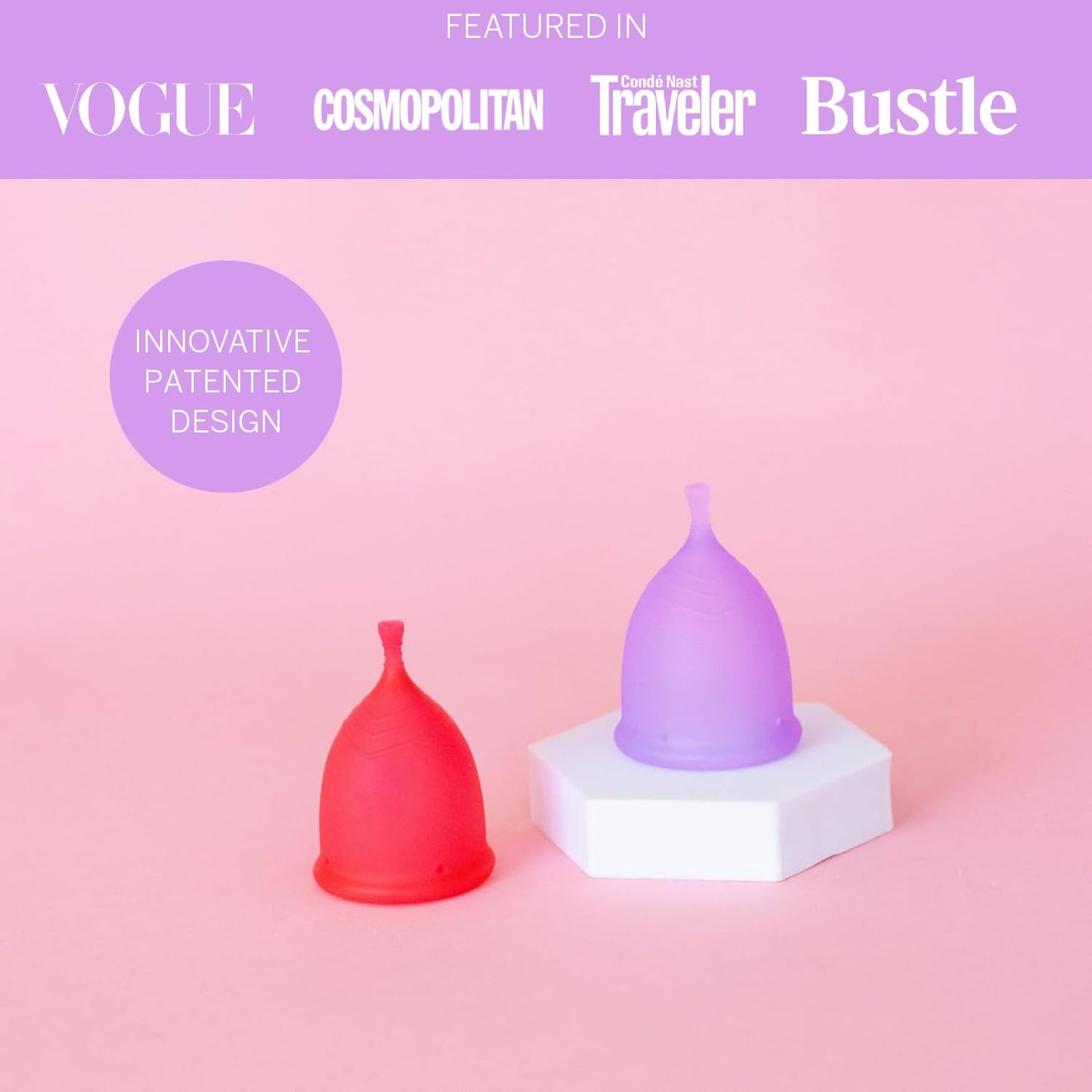 Pixie Cup - Soft, Safe Reusable Menstrual Cup | 100% Medical-Grade Silicone (Purple, Small)