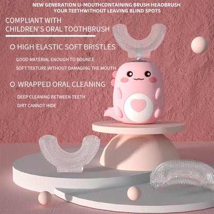 PLAYIKO Kids U Shaped Electric Toothbrush - 4 Heads, 360° Sonic, 3 Modes, IPX7 (Ages 2-12)