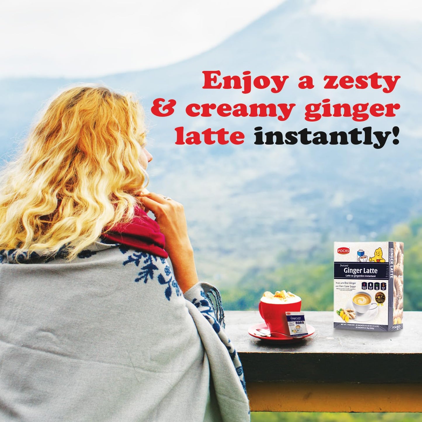 Pocas Ginger Latte Instant Tea 2-Pack — Real Ginger & Creamy Latte