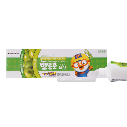 Pororo Kids Whitening Toothpaste – Low Fluoride, 4 Fruit Flavors (Apple 4-pack)