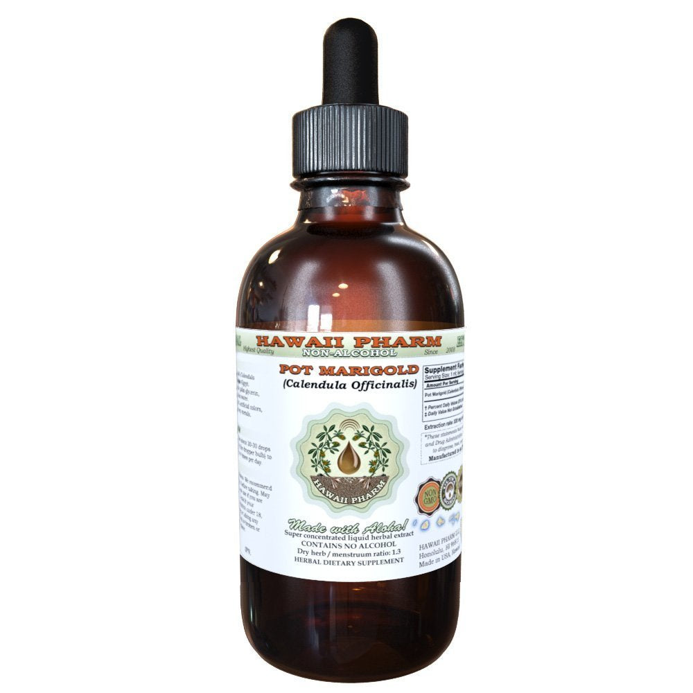 Pot Marigold Alcohol-Free Liquid Extract – Organic Calendula Officinalis Glycerite 2 fl oz | Hawaii Pharm