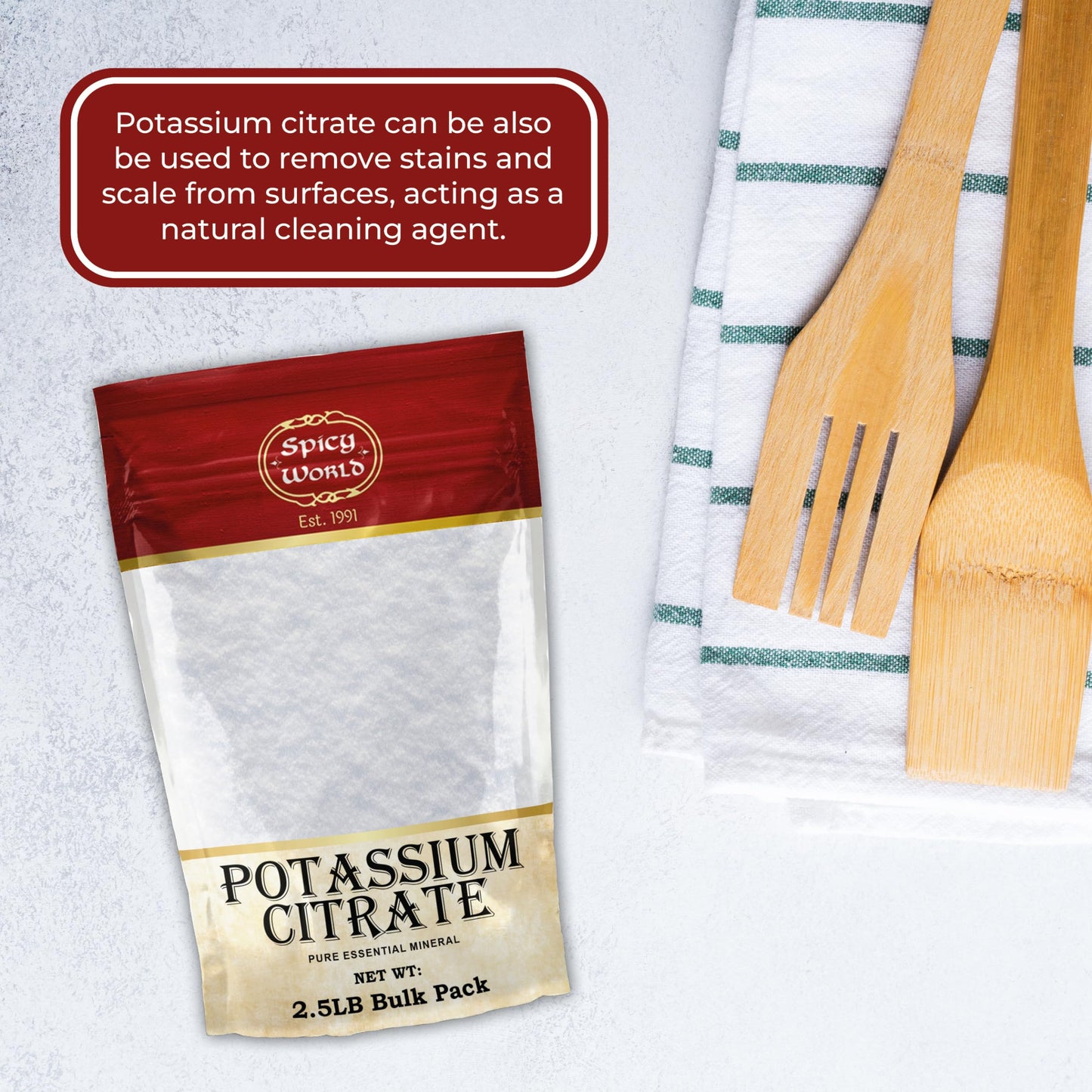 Potassium Citrate Powder 2.5 lb Bulk – Pure, Vegan, Food Grade | Spicy World