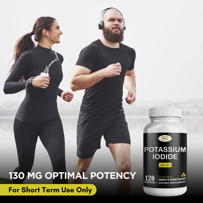 Potassium Iodide 130 mg KI Tablets – 120 Count – USA Made Potassium Iodine Pills