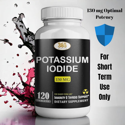 Potassium Iodide 130 mg KI Tablets – 120 Count – USA Made Potassium Iodine Pills