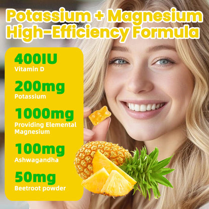 Potassium Magnesium Gummies – Magnesium Glycinate, D3, B6 (60 Gummies)
