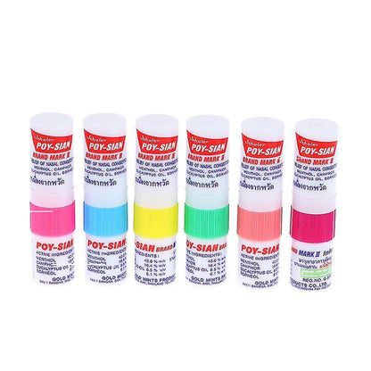 POY-SIAN Mark II Menthol Aromatherapy Nasal Inhaler — 6 Pack | Natural Herbal Cooling