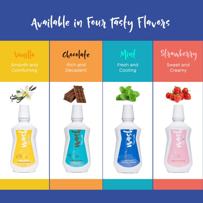 SuperMouth® Fluoride-Free Mouthwash – Nano-Hydroxyapatite, D3 & K2, Prebiotics, Alkaline pH 8.5, Alcohol-Free | 4 Flavors