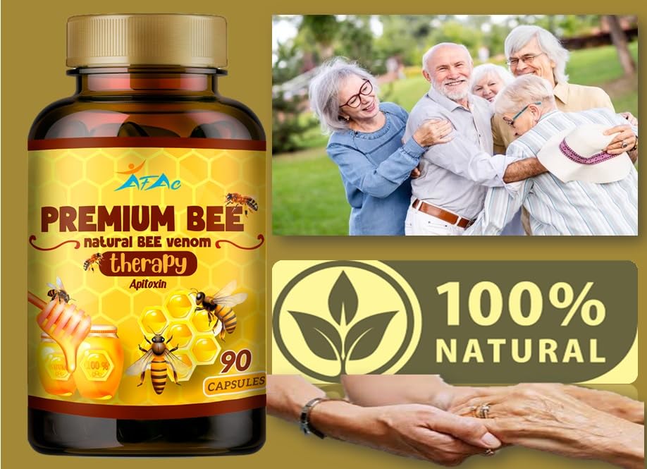 Premium Natural Bee Venom with Glucosamine Sulfate – 90 Capsules | Apitoxin & Manuka Honey Dietary Supplement
