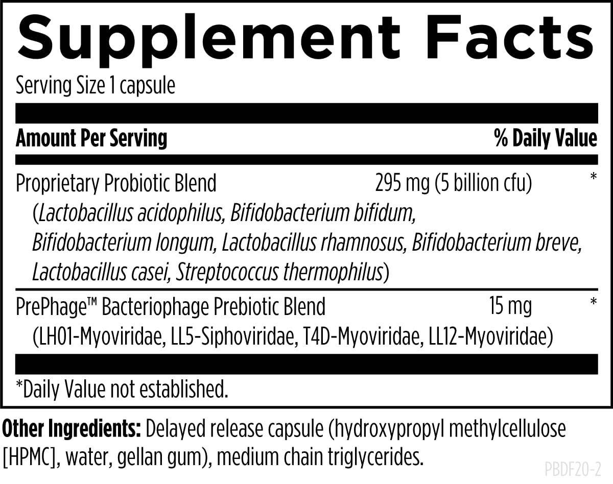 Probiophage DF Dairy-Free Probiotic with Bacteriophage, Delayed-Release (60 Count) | Designs for Health