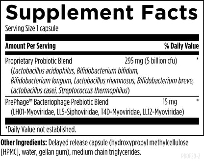 Probiophage DF Dairy-Free Probiotic with Bacteriophage, Delayed-Release (60 Count) | Designs for Health