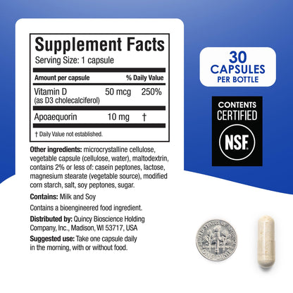 Prevagen Regular Strength - 30 Capsules (1 Month Supply) | Formulated for Your Brain | 10mg of Apoaequorin Plus Vitamin D3 with 7-Day Pill Minder