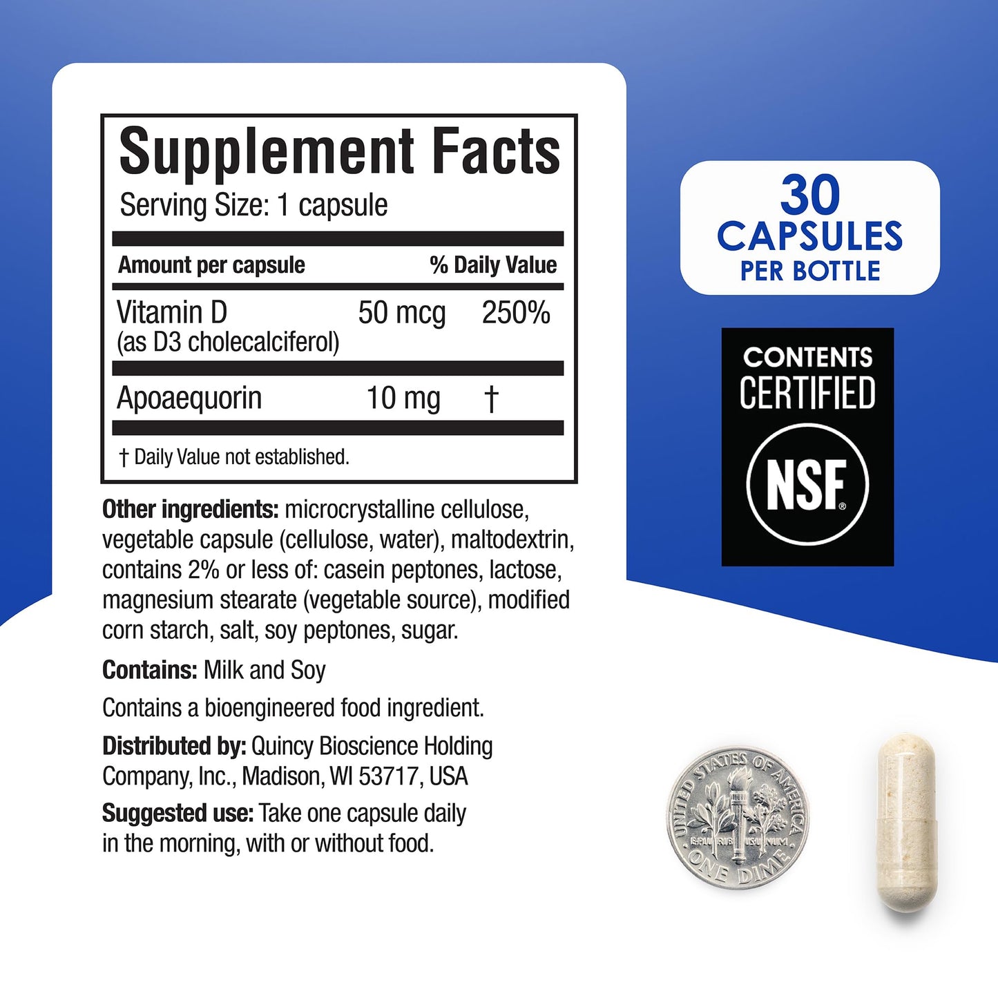 Prevagen Regular Strength – 30 Capsules (2 Pack) | 10 mg Apoaequorin + Vitamin D3