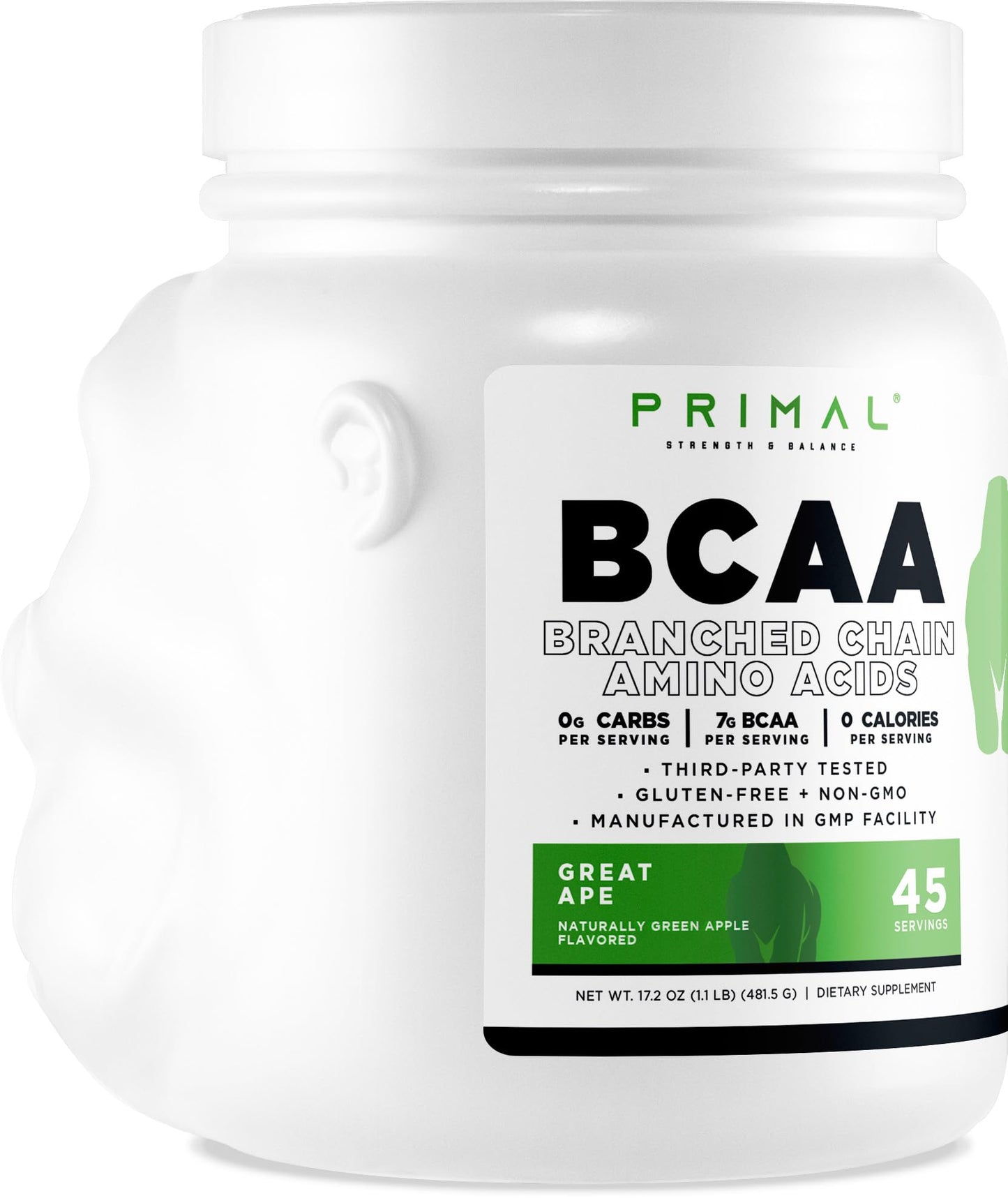 Primal BCAA Powder Great Ape – 45 Servings, Green Apple
