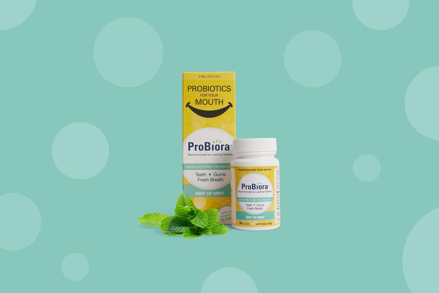 ProBiora Probiotic Tablets for Oral Health – Mint, 30 Count (Pack of 3)