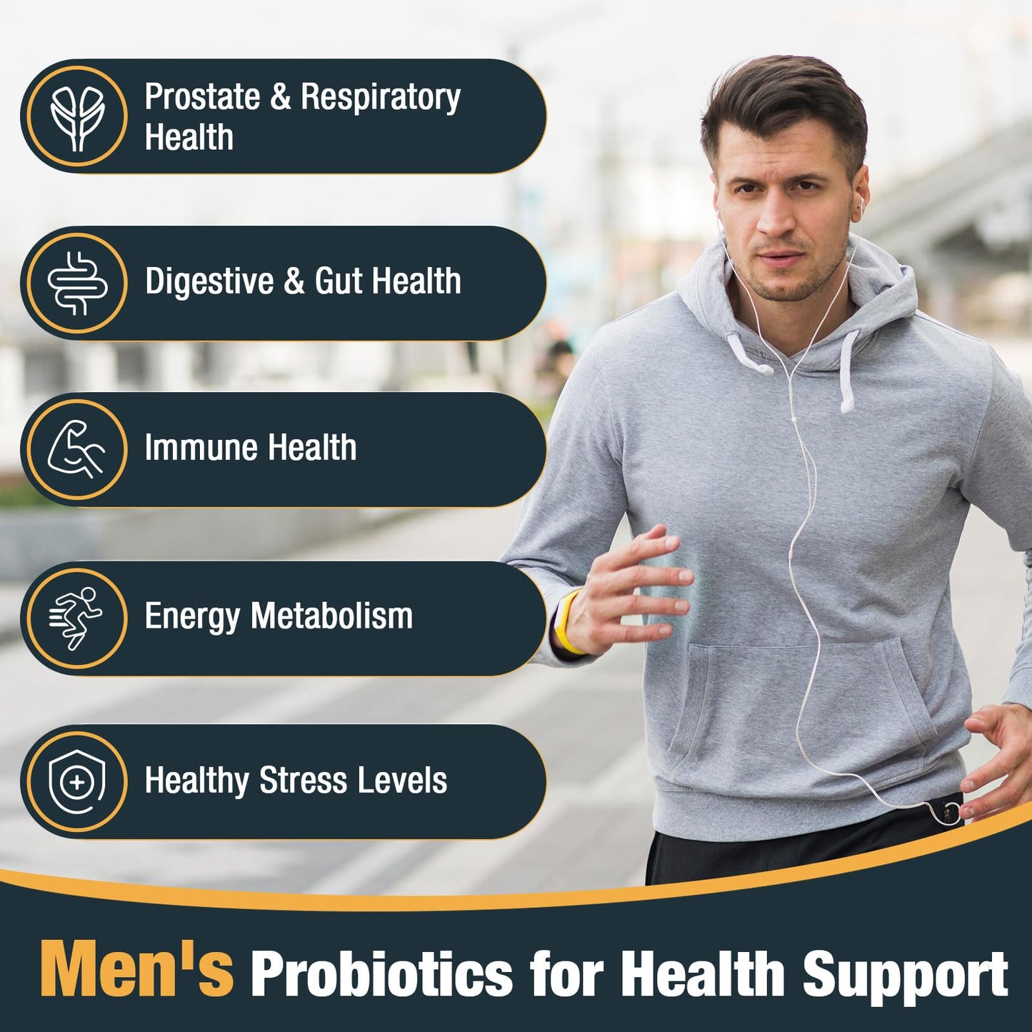Besenify Probiotics for Men – 500B CFU, 12 Strains, Turmeric & Cranberry