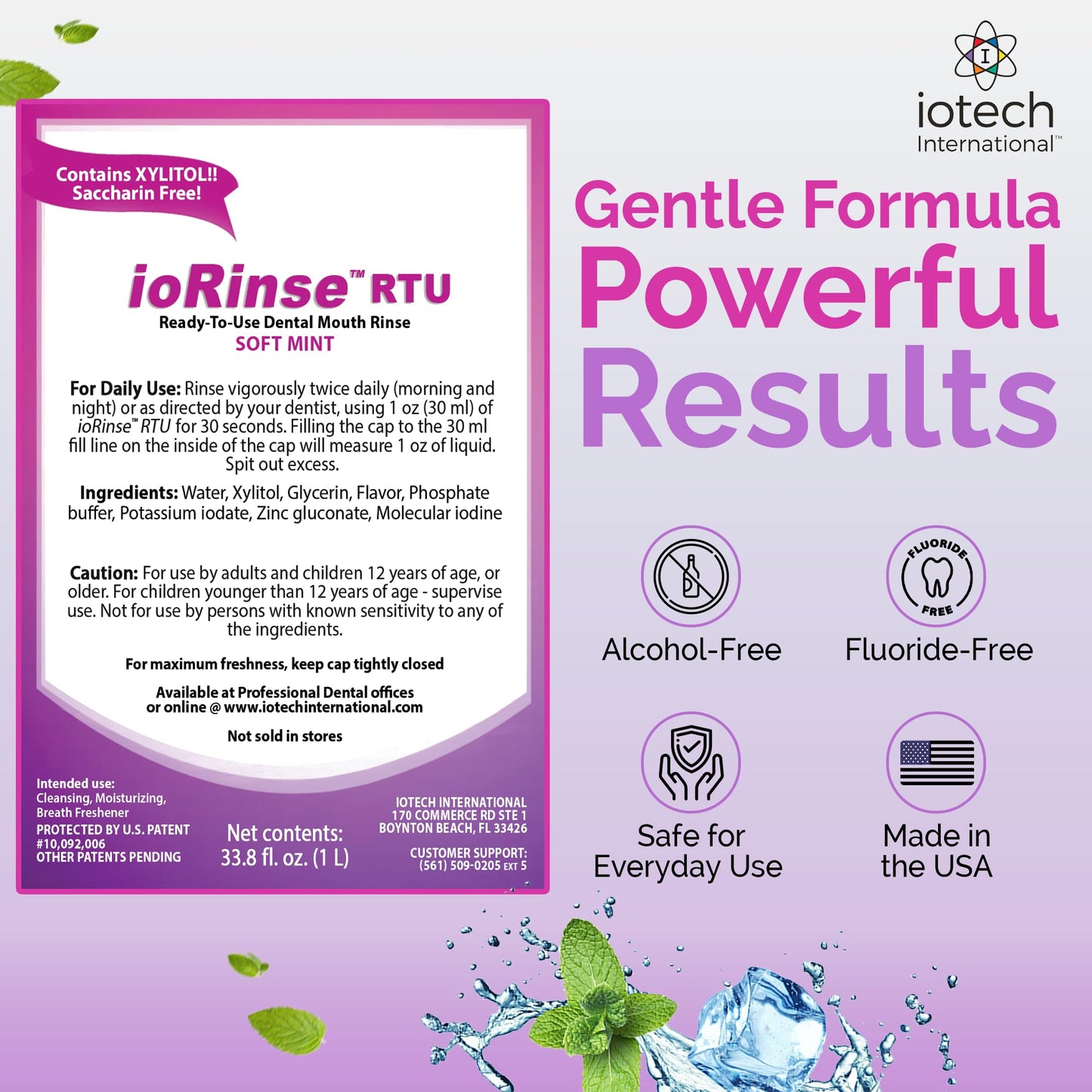 ioRinse RTU Mouthwash - Professional Strength, Alcohol-Free Breath Freshener