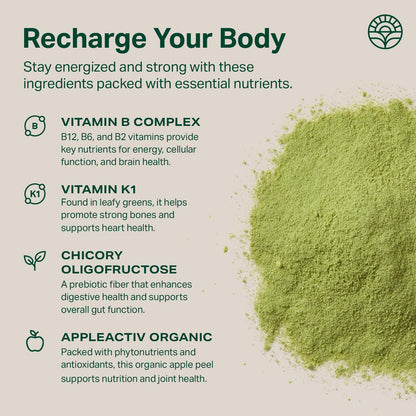 Proper The Greens Daily Boost Organic Greens Powder – Apple Flavor, Wheatgrass, Spirulina & Chlorella