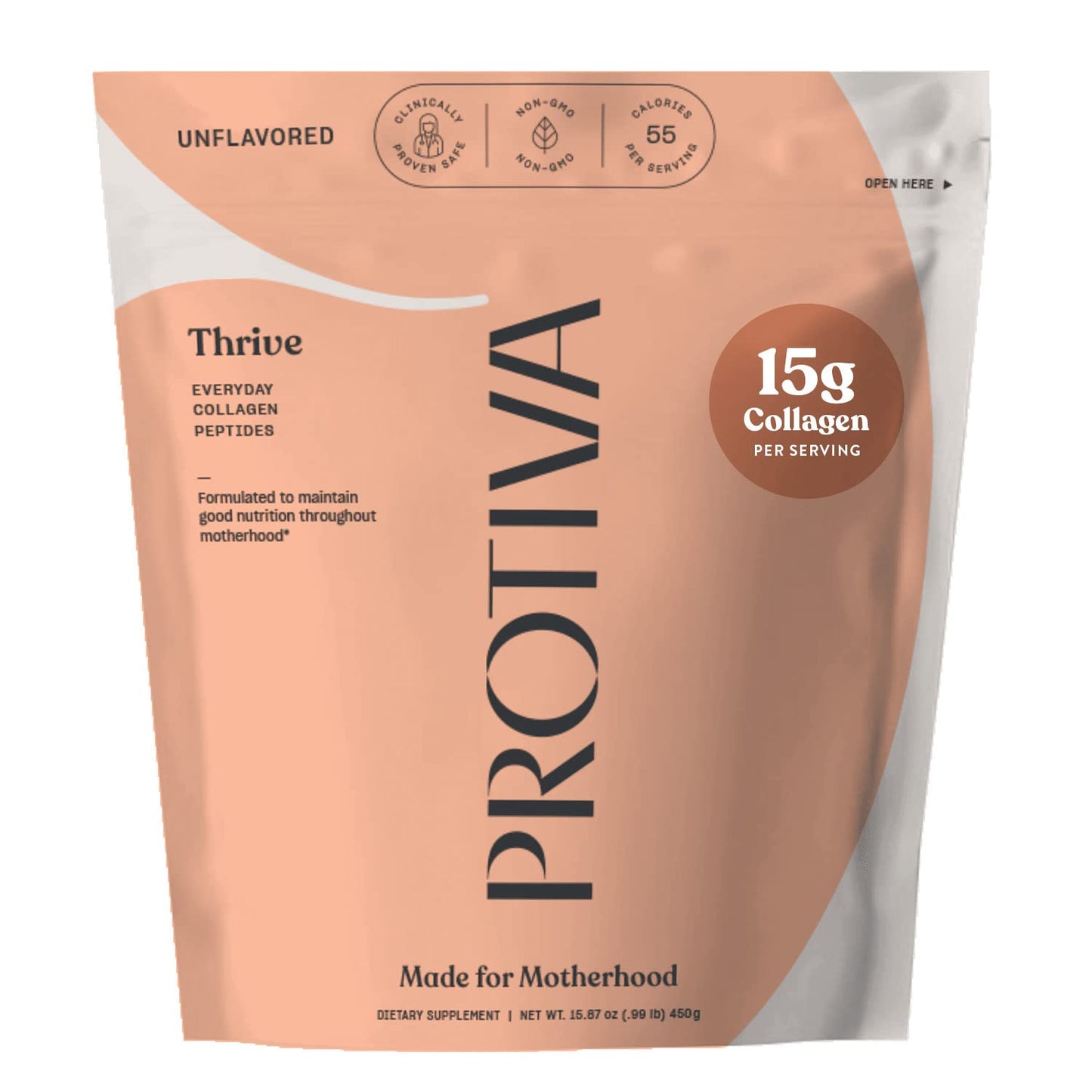 PROTIVA Thrive Collagen Powder for Women - 16 oz Unflavored Collagen Peptide, Safe During Pregnancy & Breastfeeding