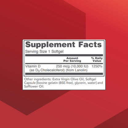 Vitamin D3 10,000 IU – Immune Support & Bone Health (Pack of 2) | Protocol For Life Balance