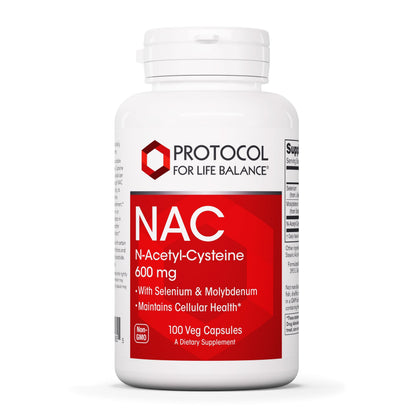 Protocol NAC with Selenium and Molybdenum - Glutathione, Brain, and Lung - 100 Veg Caps