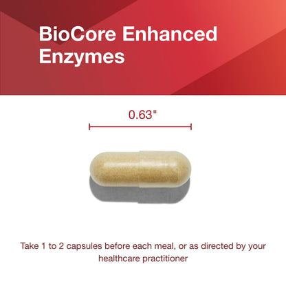 Protocol BioCore Enhanced Enzymes – Digest Beans & Cruciferous Veg – Amylase & Lipase – Kosher & Vegan – 90 Veg Capsules