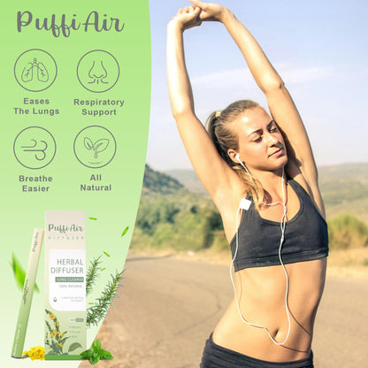PUFFIAIR Herbal Diffuser Duo – Mullein & Melatonin | Night & Day Relax Duo, 600 Uses per Stick
