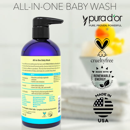 PURA D’OR All-in-One Baby Wash – 32 Oz, Tear-Free & Hypoallergenic